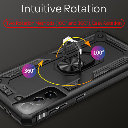 NALIA Ring Handy Hülle für Samsung Galaxy S21 Plus, Schutz Tasche Cover Case Schwarz NALIA Protective Hülle