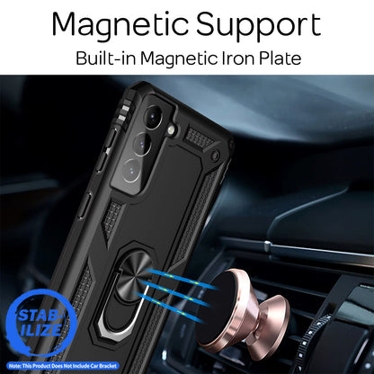 NALIA Ring Handy Hülle für Samsung Galaxy S21 Plus, Schutz Tasche Cover Case Schwarz NALIA Protective Hülle