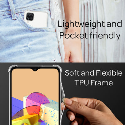 NALIA Handykette für Samsung Galaxy A12 – Transparentes Hybrid-Case & Band – HANGIT (Anti-Gelb Rückseite & Verstellbar) – Marke aus Berlin Schwarz Bunt NALIA Transparente Hülle