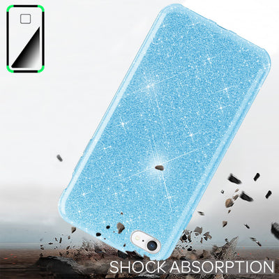 NALIA Glitzerhülle für iPhone 7 / 8 / SE (2020 / 2022) – Funkelnder Glitzer-Look & Grip – SHINEPOP (Silikon Case) – Marke aus Berlin Silber NALIA Protective Hülle