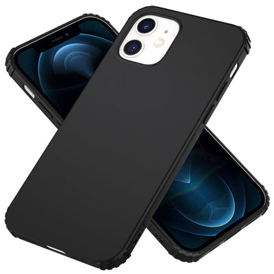 NALIA Extra Dünne Handyhülle kompatibel mit iPhone 12 / iPhone 12 Pro Hülle, Schutzhülle Matt Ultra-Slim Bumper Cover, Rutschfest & Stoßfest Phone Case Handy-Tasche Backcover Silikonhülle - Schwarz Default Title NALIA Protective Hülle