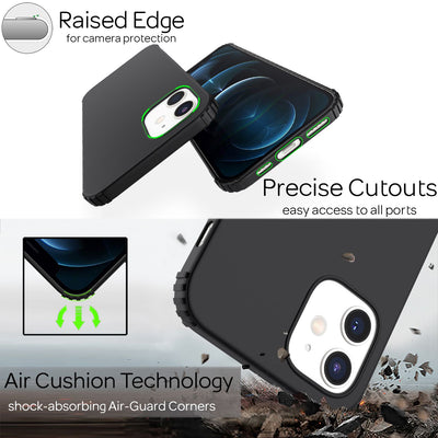 NALIA Extra Dünne Handyhülle kompatibel mit iPhone 12 / iPhone 12 Pro Hülle, Schutzhülle Matt Ultra-Slim Bumper Cover, Rutschfest & Stoßfest Phone Case Handy-Tasche Backcover Silikonhülle - Schwarz Default Title NALIA Protective Hülle