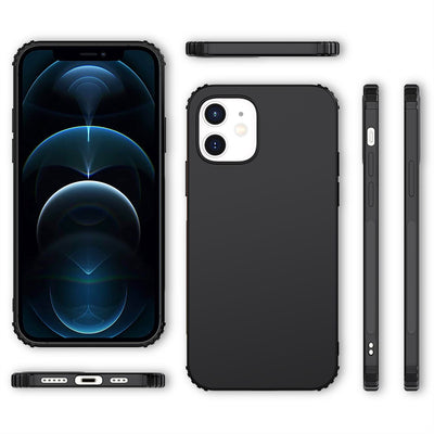 NALIA Extra Dünne Handyhülle kompatibel mit iPhone 12 / iPhone 12 Pro Hülle, Schutzhülle Matt Ultra-Slim Bumper Cover, Rutschfest & Stoßfest Phone Case Handy-Tasche Backcover Silikonhülle - Schwarz Default Title NALIA Protective Hülle