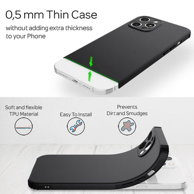 NALIA Extra Dünne Handyhülle kompatibel mit iPhone 12 Pro Max Hülle, Schutzhülle Matt Ultra-Slim Bumper Cover, Rutschfest & Stoßfest Phone Case Handy-Tasche Backcover TPU - Schwarz Silikonhülle Soft Default Title NALIA Protective Hülle