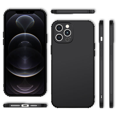 NALIA Extra Dünne Handyhülle kompatibel mit iPhone 12 Pro Max Hülle, Schutzhülle Matt Ultra-Slim Bumper Cover, Rutschfest & Stoßfest Phone Case Handy-Tasche Backcover TPU - Schwarz Silikonhülle Soft Default Title NALIA Protective Hülle