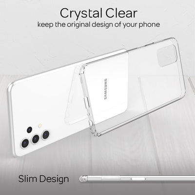 NALIA Transparente Hülle für Samsung Galaxy A32 5G – Harte Rückseite & Silikon Rand – IGNITE (Stoßfeste Handyhülle & Verstärkte Ecken) – Marke aus Berlin Default Title NALIA Transparente Hülle