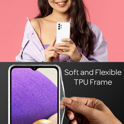 NALIA Transparente Hülle für Samsung Galaxy A32 5G – Harte Rückseite & Silikon Rand – IGNITE (Stoßfeste Handyhülle & Verstärkte Ecken) – Marke aus Berlin Default Title NALIA Transparente Hülle
