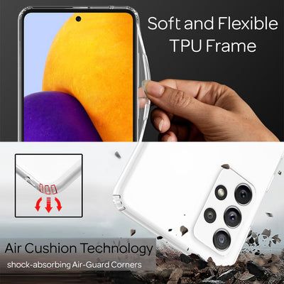 NALIA Transparente Hülle für Samsung Galaxy A72 – Harte Rückseite & Silikon Rand – IGNITE (Stoßfeste Handyhülle & Verstärkte Ecken) – Marke aus Berlin Default Title NALIA Transparente Hülle
