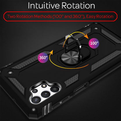 NALIA Ring Handy Hülle für Samsung Galaxy A32 5G, Cover mit 360° Finger Halter Schwarz NALIA Protective Hülle