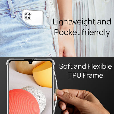 NALIA Handykette für Samsung Galaxy A42 5G – Transparentes Hybrid-Case & Band – HANGIT (Anti-Gelb Rückseite & Verstellbar) – Marke aus Berlin Regenbogen NALIA Transparente Hülle