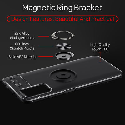 NALIA Ringhülle für Xiaomi Redmi 9T – Ring-Ständer 360° & für Magnet-Halter – GRIP360 (Mattiertes Silikon Case) – Marke aus Berlin Schwarz NALIA Protective Hülle