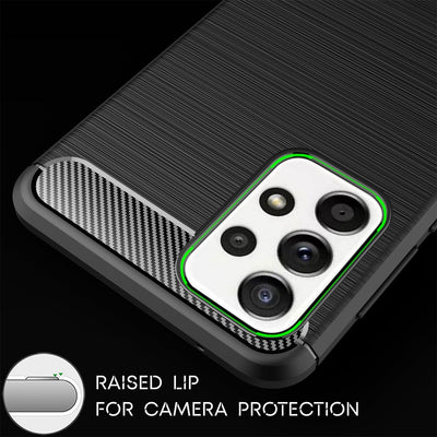 NALIA Silikonhülle für Samsung Galaxy A52 / A52 5G / A52s 5G – Rutschfest & Matt – VORTEX (Gebürstete Optik & Carbon Design) – Marke aus Berlin Default Title NALIA Protective Hülle