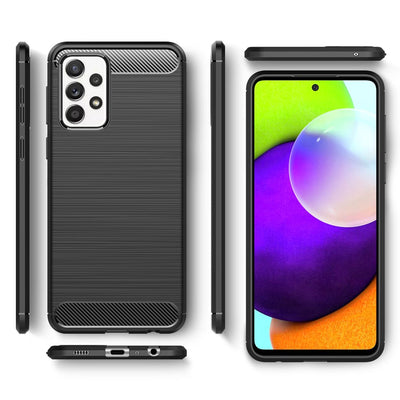 NALIA Silikonhülle für Samsung Galaxy A52 / A52 5G / A52s 5G – Rutschfest & Matt – VORTEX (Gebürstete Optik & Carbon Design) – Marke aus Berlin Default Title NALIA Protective Hülle