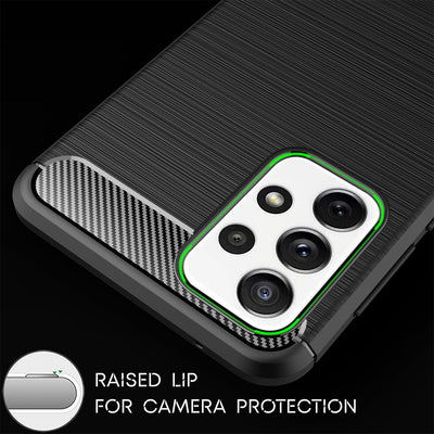 NALIA Silikonhülle für Samsung Galaxy A72 – Rutschfest & Matt – VORTEX (Gebürstete Optik & Carbon Design) – Marke aus Berlin Default Title NALIA Protective Hülle