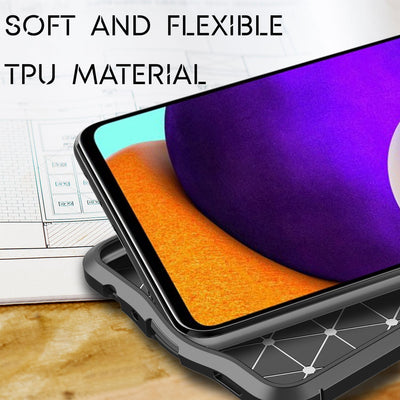 NALIA Leder Look Case kompatibel mit Samsung Galaxy A52 5G / A52 / A52s 5G Hülle, Schwarze Handyhülle Silikon Schutzhülle Stoßfest Rutschfest, Slim Phone Backcover Skin Dünne Handy-Tasche Cover Etui Default Title NALIA Protective Hülle
