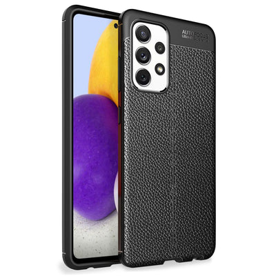 NALIA Design Case kompatibel mit Samsung Galaxy A72 Hülle, Leder Look Stylische Handyhülle Stoßfeste Silikon Schutzhülle, Slim Phone Backcover Skin Dünne Handy-Tasche Cover Etui Robust - Schwarz Default Title NALIA Protective Hülle