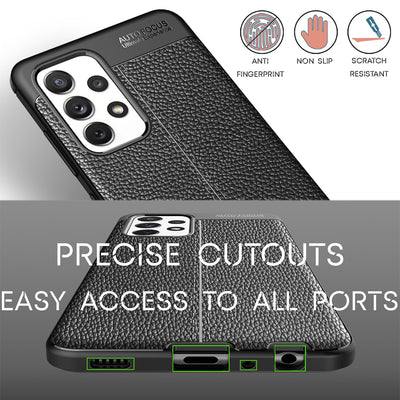 NALIA Design Case kompatibel mit Samsung Galaxy A72 Hülle, Leder Look Stylische Handyhülle Stoßfeste Silikon Schutzhülle, Slim Phone Backcover Skin Dünne Handy-Tasche Cover Etui Robust - Schwarz Default Title NALIA Protective Hülle
