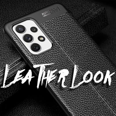NALIA Design Case kompatibel mit Samsung Galaxy A72 Hülle, Leder Look Stylische Handyhülle Stoßfeste Silikon Schutzhülle, Slim Phone Backcover Skin Dünne Handy-Tasche Cover Etui Robust - Schwarz Default Title NALIA Protective Hülle