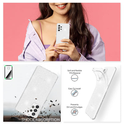 NALIA Glitzerhülle für Samsung Galaxy A72 – Funkelndes Silikon Case – DAZZLIN (Transparent & Stoßfest) – Marke aus Berlin Default Title NALIA Transparente Hülle