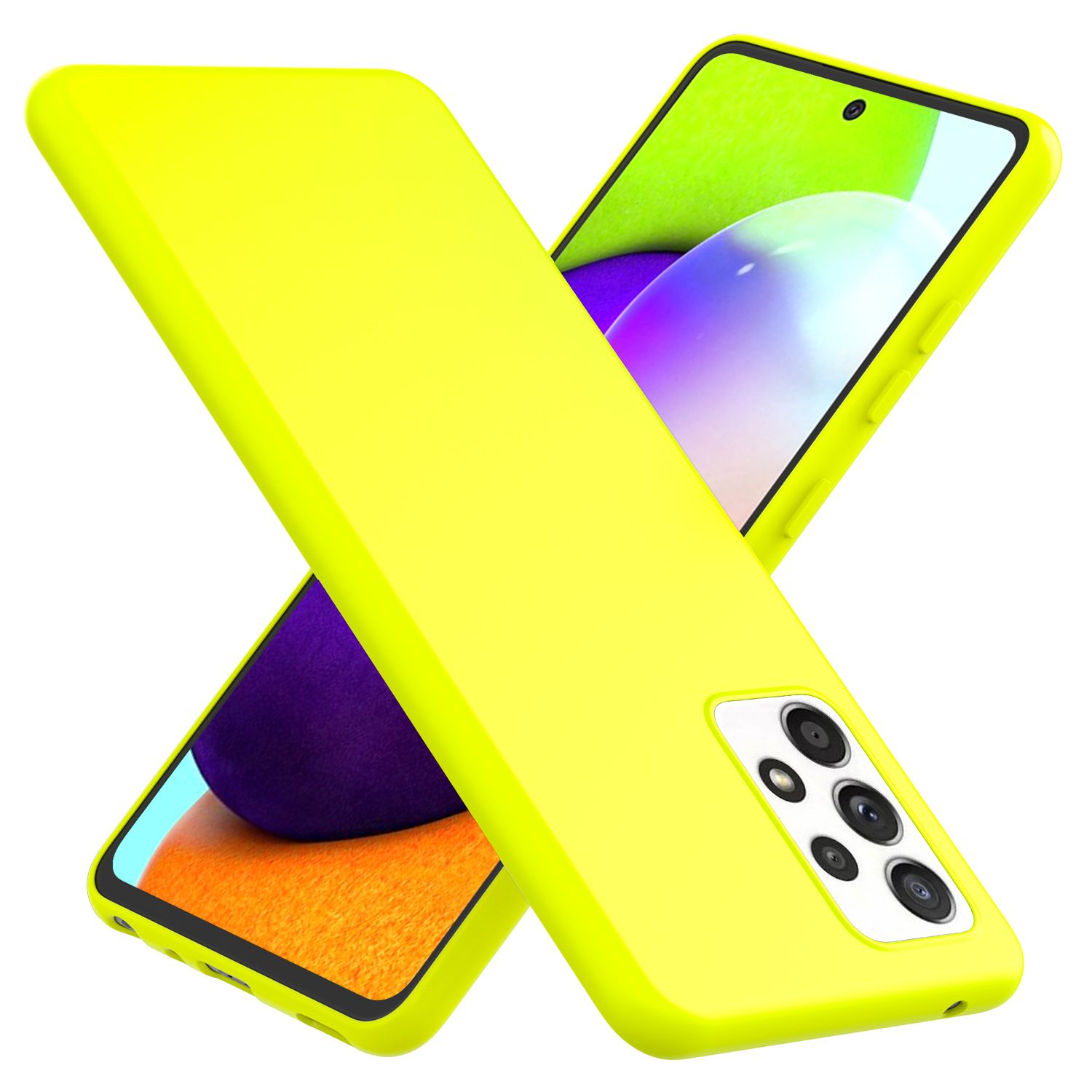 NALIA Neon Handy Hülle für Samsung Galaxy A52 5G / A52 / A52s 5G, Silikon Case Gelb NALIA Protective Hülle