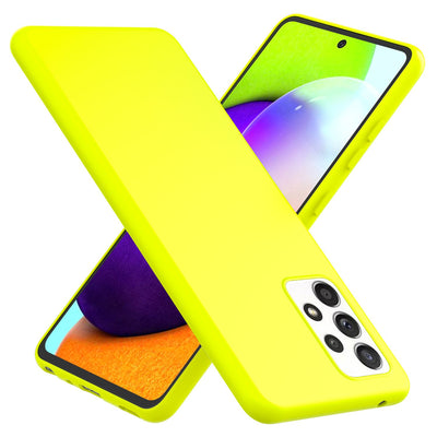 NALIA Neon Silikonhülle für Samsung Galaxy A52 / A52 5G / A52s 5G – Soft-Touch & Signal-Neon – NEONSHOCK (Matte Schutzhülle) – Marke aus Berlin Gelb NALIA Neon Hülle