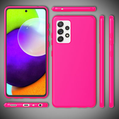 NALIA Neon Silikonhülle für Samsung Galaxy A52 / A52 5G / A52s 5G – Soft-Touch & Signal-Neon – NEONSHOCK (Matte Schutzhülle) – Marke aus Berlin Pink NALIA Neon Hülle