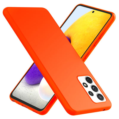 NALIA Neon Silikonhülle für Samsung Galaxy A72 – Soft-Touch & Signal-Neon – NEONSHOCK (Matte Schutzhülle) – Marke aus Berlin Orange NALIA Protective Hülle