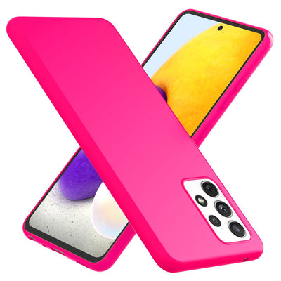 NALIA Neon Silikonhülle für Samsung Galaxy A72 – Soft-Touch & Signal-Neon – NEONSHOCK (Matte Schutzhülle) – Marke aus Berlin Pink NALIA Protective Hülle