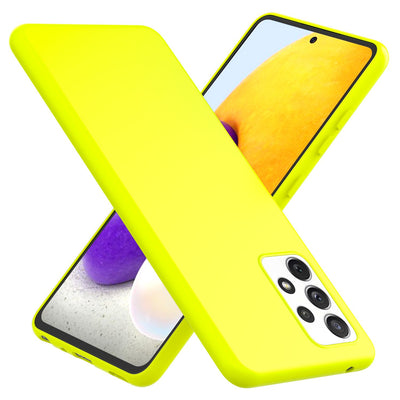 NALIA Neon Silikonhülle für Samsung Galaxy A72 – Soft-Touch & Signal-Neon – NEONSHOCK (Matte Schutzhülle) – Marke aus Berlin Gelb NALIA Protective Hülle