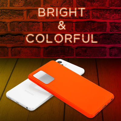 NALIA Neon Silikonhülle für Samsung Galaxy A72 – Soft-Touch & Signal-Neon – NEONSHOCK (Matte Schutzhülle) – Marke aus Berlin Orange NALIA Protective Hülle