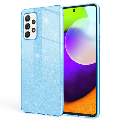 NALIA Glitzerhülle für Samsung Galaxy A52 / A52 5G / A52s 5G – Funkelnder Glitzer-Look & Grip – SHINEPOP (Silikon Case) – Marke aus Berlin Blau NALIA Protective Hülle