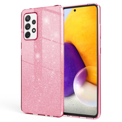 NALIA Glitzerhülle für Samsung Galaxy A72 – Funkelnder Glitzer-Look & Grip – SHINEPOP (Silikon Case) – Marke aus Berlin Pink NALIA Protective Hülle