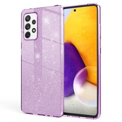 NALIA Glitzerhülle für Samsung Galaxy A72 – Funkelnder Glitzer-Look & Grip – SHINEPOP (Silikon Case) – Marke aus Berlin Lila NALIA Protective Hülle