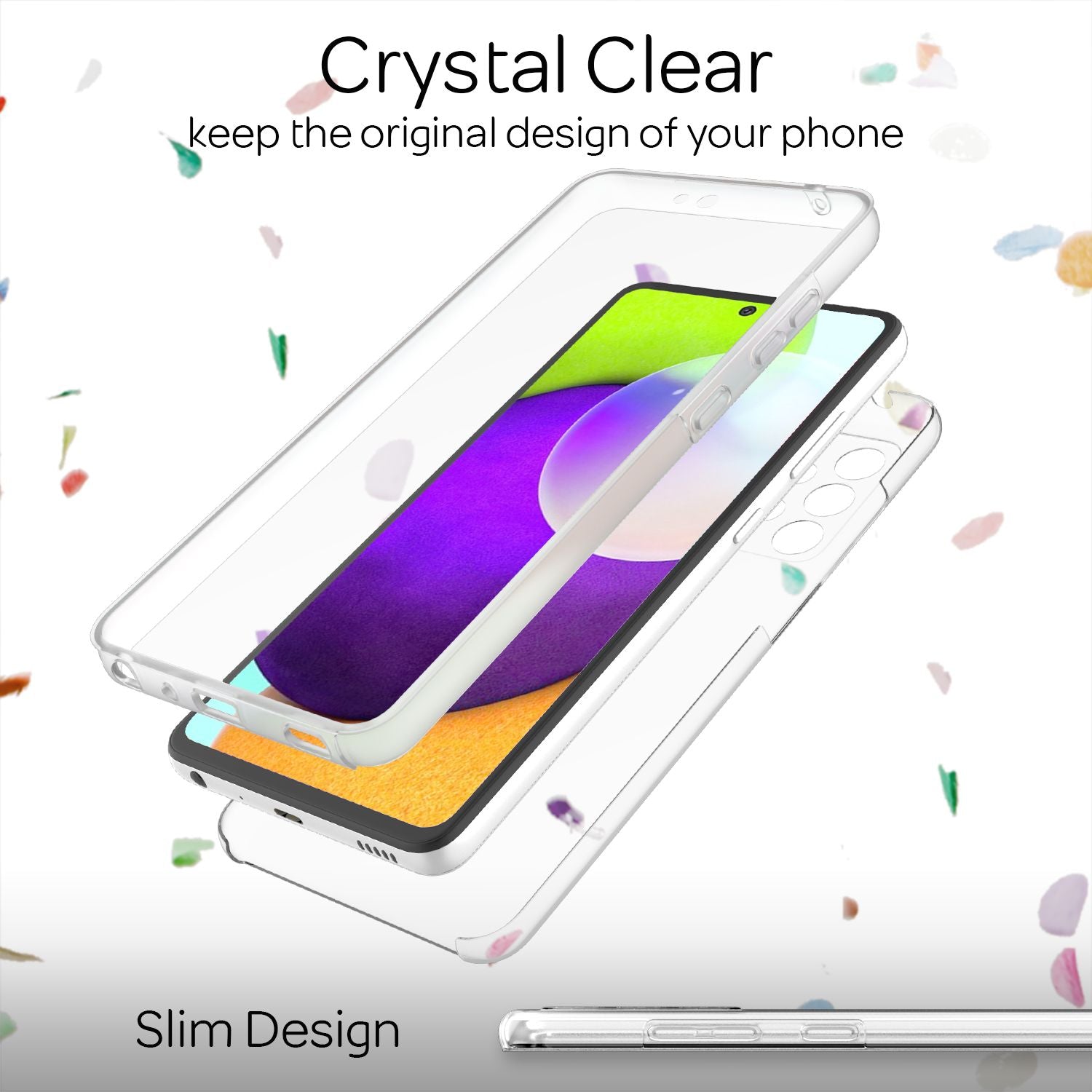 NALIA 360 Grad Handy Hülle für Galaxy A52 5G / A52 / A52s 5G, Full Cover Case Default Title NALIA Transparente Hülle