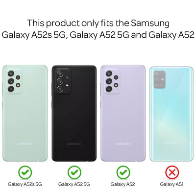 NALIA Handykette für Samsung Galaxy A52 / A52 5G / A52s 5G – Transparentes Hybrid-Case & Band – HANGIT (Anti-Gelb Rückseite & Verstellbar) – Marke aus Berlin Schwarz NALIA Transparente Hülle