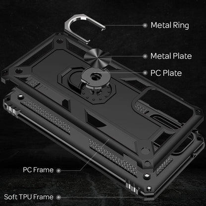 NALIA Ring Handyhülle für Samsung Galaxy A72, Silikon Cover & Hardcase Kratzfest Schwarz NALIA Protective Hülle