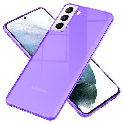 NALIA Neon Silikonhülle für Samsung Galaxy S21 – Knallige Signal-Farbe & Linsenschutz – VIBE (Transparentes Case) – Marke aus Berlin Lila NALIA Transparente Hülle