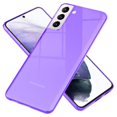 NALIA Neon Silikonhülle für Samsung Galaxy S21 Plus – Knallige Signal-Farbe & Linsenschutz – VIBE (Transparentes Case) – Marke aus Berlin Lila NALIA Transparente Hülle