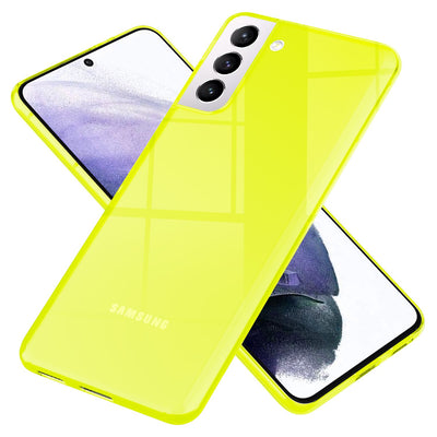 NALIA Neon Silikonhülle für Samsung Galaxy S21 Plus – Knallige Signal-Farbe & Linsenschutz – VIBE (Transparentes Case) – Marke aus Berlin Gelb NALIA Transparente Hülle