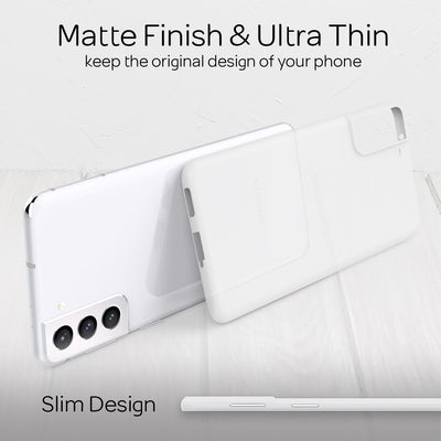 NALIA Ultra Slim Hardcase für Samsung Galaxy S21 Plus – Matt & 0.3mm Dünn – PHANTOM (Dünnes Cover & Kamera-Vollschutz) – Marke aus Berlin Weiß Transparent NALIA SlimFit Hülle