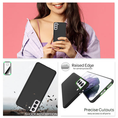 NALIA Ultra Slim Hardcase für Samsung Galaxy S21 Plus – Matt & 0.3mm Dünn – PHANTOM (Dünnes Cover & Kamera-Vollschutz) – Marke aus Berlin Schwarz NALIA SlimFit Hülle
