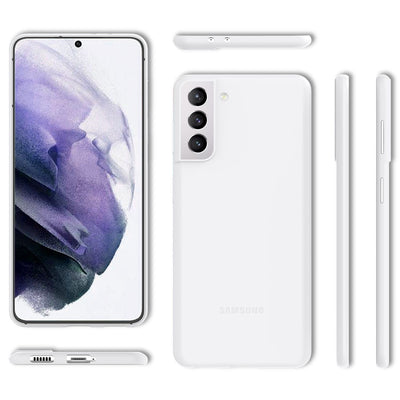 NALIA Ultra Slim Hardcase für Samsung Galaxy S21 Plus – Matt & 0.3mm Dünn – PHANTOM (Dünnes Cover & Kamera-Vollschutz) – Marke aus Berlin Weiß Transparent NALIA SlimFit Hülle