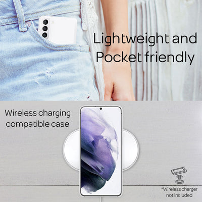 NALIA Ultra Slim Hardcase für Samsung Galaxy S21 Plus – Matt & 0.3mm Dünn – PHANTOM (Dünnes Cover & Kamera-Vollschutz) – Marke aus Berlin Weiß Transparent NALIA SlimFit Hülle