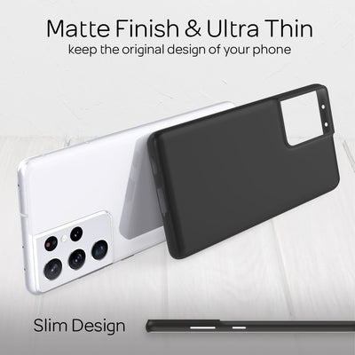 NALIA Ultra Slim Hardcase für Samsung Galaxy S21 Ultra – Matt & 0.3mm Dünn – PHANTOM (Dünnes Cover & Kamera-Vollschutz) – Marke aus Berlin Schwarz NALIA SlimFit Hülle