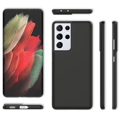 NALIA Ultra Slim Hardcase für Samsung Galaxy S21 Ultra – Matt & 0.3mm Dünn – PHANTOM (Dünnes Cover & Kamera-Vollschutz) – Marke aus Berlin Schwarz NALIA SlimFit Hülle