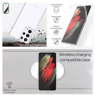 NALIA 360° Hülle für Samsung Galaxy S21 Ultra – Vorne & Hinten Schutz – 360GUARD (Full-Body Case) – Marke aus Berlin Default Title NALIA Transparente Hülle