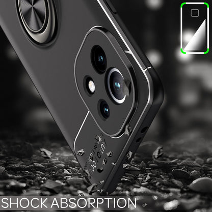 NALIA Ring Handyhülle für Xiaomi Mi 11 5G, Silikon Cover Schutz Tasche Case Etui Schwarz NALIA Protective Hülle