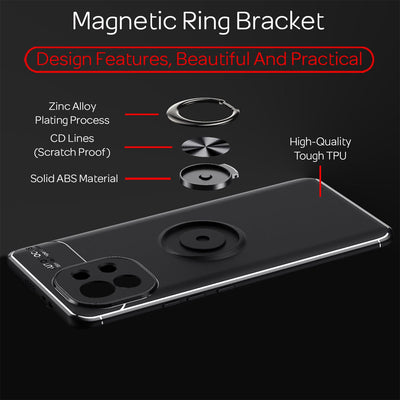 NALIA Ring Handyhülle kompatibel mit Xiaomi Mi 11 5G Hülle, Silikon Cover mit 360-Grad Finger-Halter für magnetische KFZ-Halterung, Kickstand Schutzhülle Phone Case Handy-Tasche Bumper Schwarz NALIA Protective Hülle