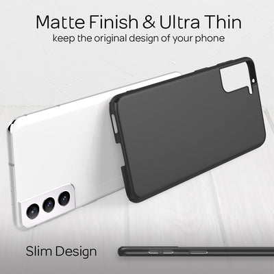 NALIA Ultra Slim Hardcase für Samsung Galaxy S21 – Anti-Fingerabdruck & 0.5mm Dünn – PUREFIT (Matt & Leicht) – Marke aus Berlin Schwarz NALIA SlimFit Hülle