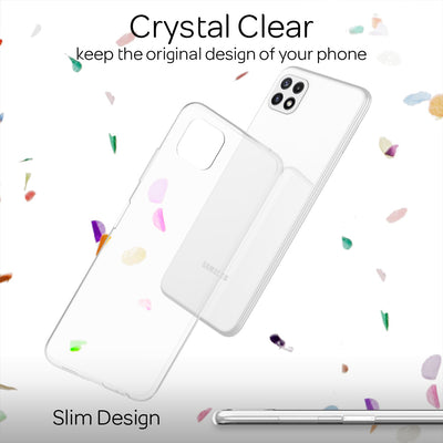 NALIA Transparente Silikonhülle für Samsung Galaxy A22 5G – Anti-Gelb & Rutschfest – GLAZE (Handyhülle Kristallklar, Schlank & Stoßfest) – Marke aus Berlin Default Title NALIA Transparente Hülle
